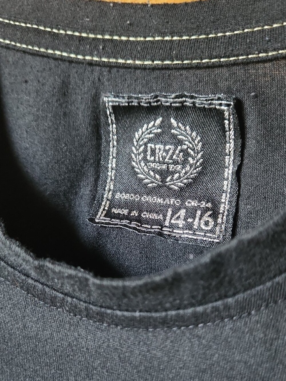 CR-24 Black Kids Tee with embossed Bear Graphic - "Take The Risk" - Picture 3 of 10